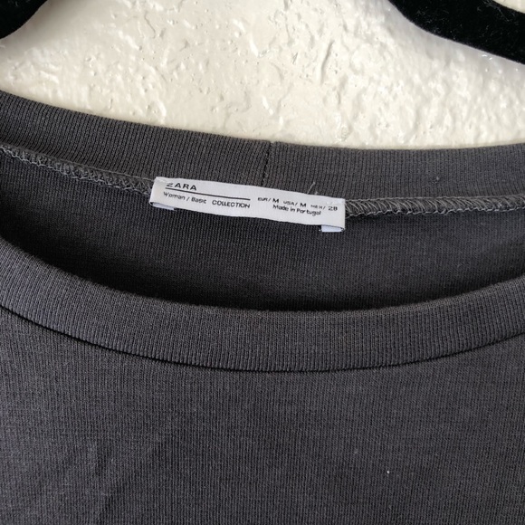 Zara Gray Ruffle Open Sleeve Sweater Dress oversiz - Picture 3 of 4